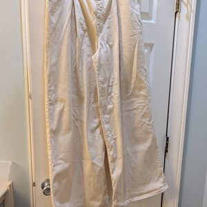 Banana Republic Cream Wide-Leg Jeans
